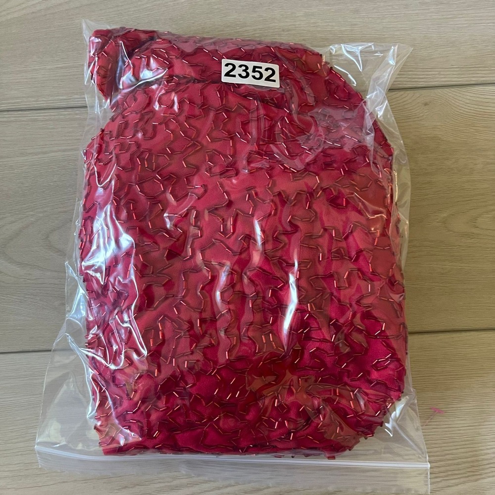 A.J. Bari Red Silk‎ Beaded Short Sleeve Party Cocktail Dress Size 4 - Picture 9 of 9
